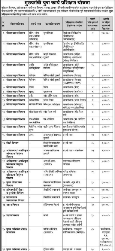Mukhyamantri Yuva Karya Prashikshan Bharti 2024 Application