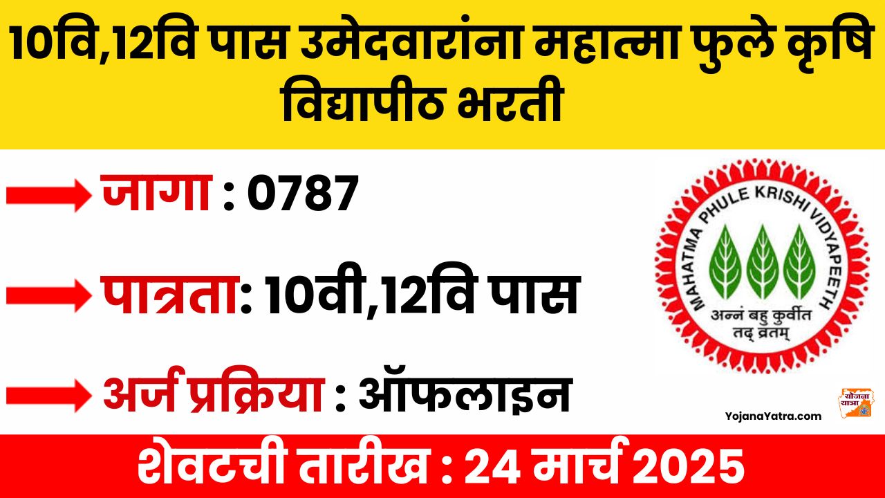 MPKV Rahuri Bharti 2025